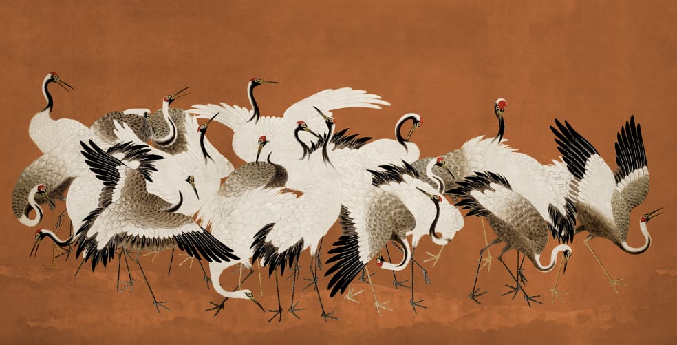 dancing crane wallpaper