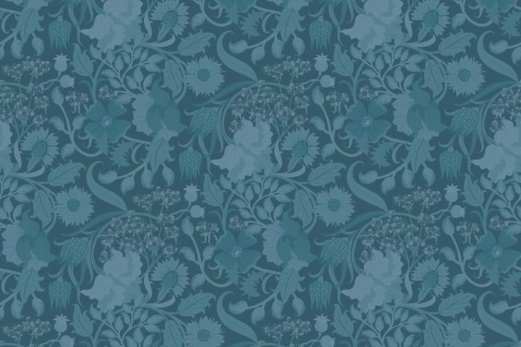 teal victorian wallpaper