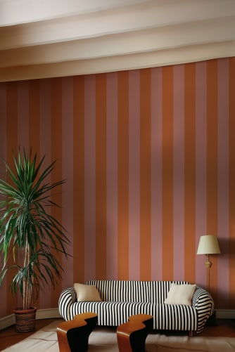 orange wallpaper for living room