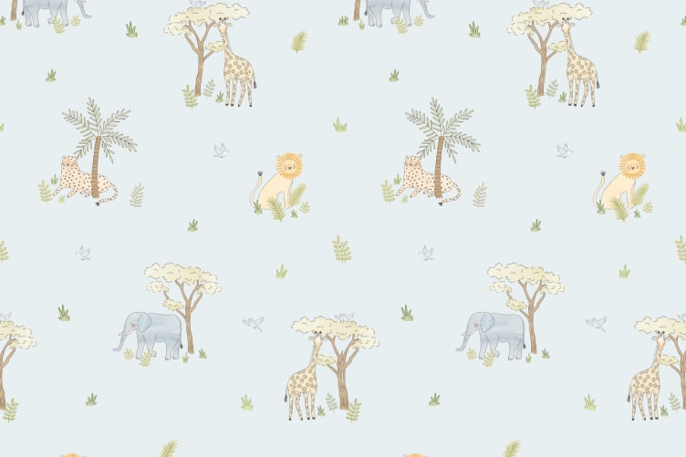 safari animals blue wallpaper