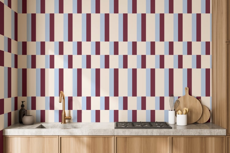 light blue and maroon wallpaper