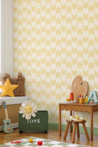 light yellow striped wallpaper