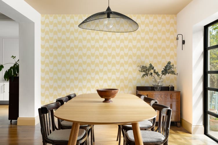 light yellow striped wallpaper