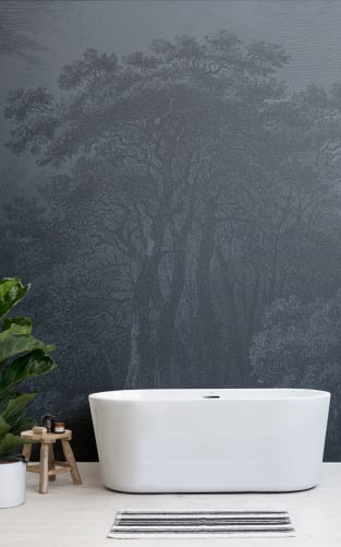 navy forest wallpaper