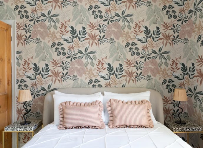 Papel Pintado Floral Belgravia Olivia 5907 – Verde Con Brillo Metálico, Lavable, Diseño Clásico