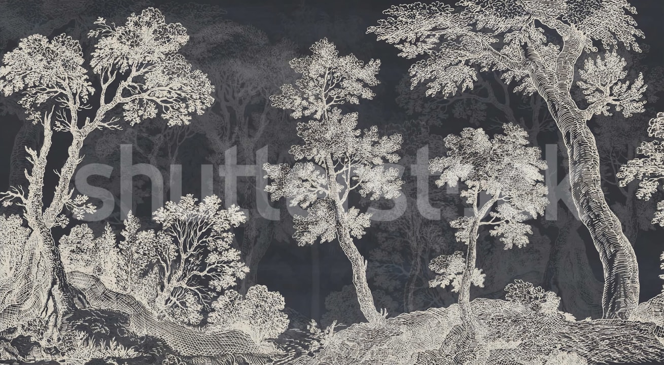 Tree Etching - Wallpaper | Rebel Walls