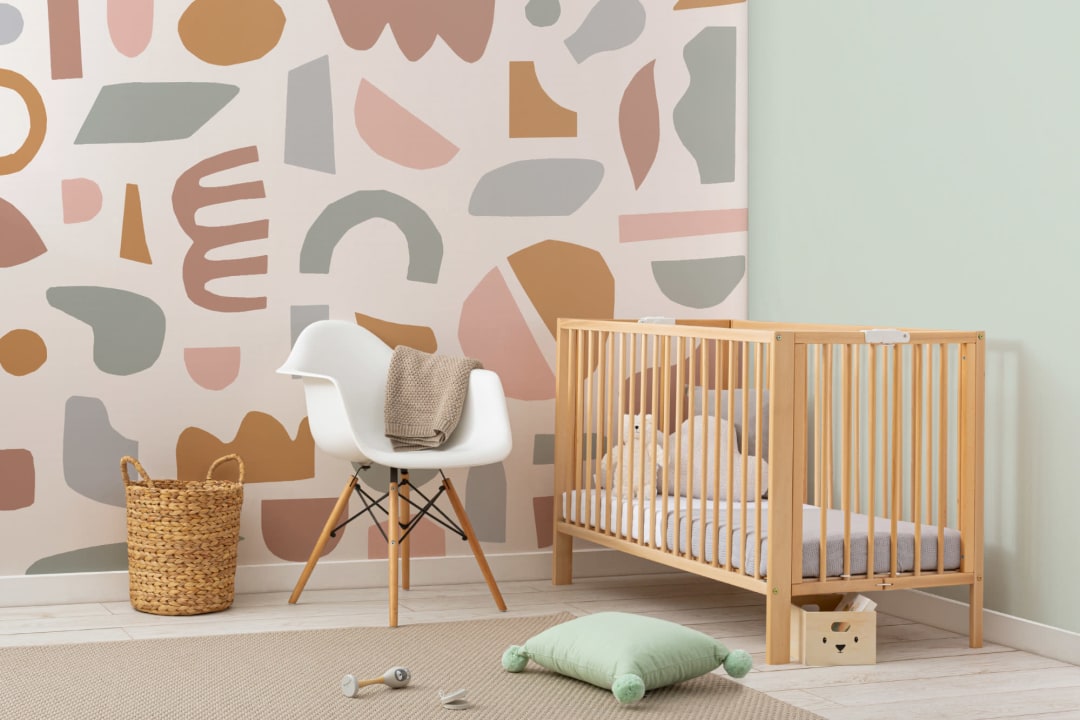 Pastel Rustic Abstract Shapes Wallpaper Mural