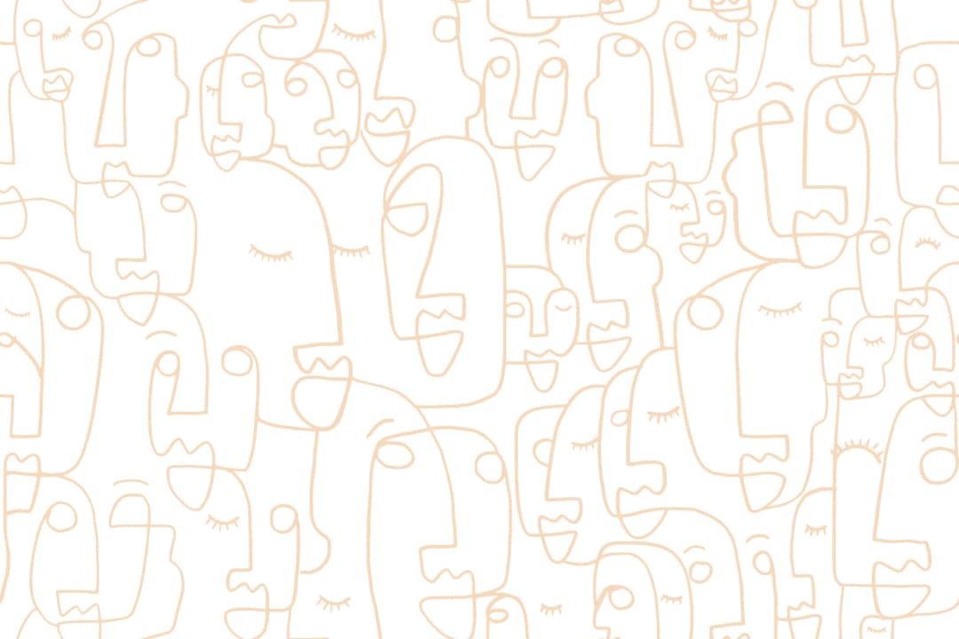 Nude Large Line Drawing Face Wallpaper Mural