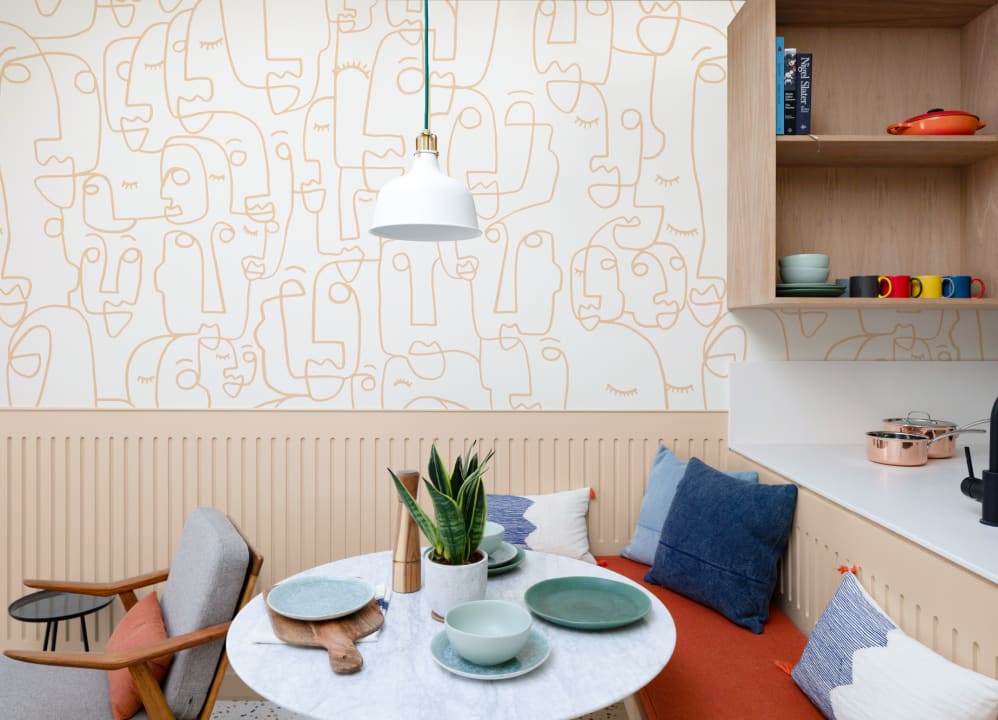 Nude Line Drawing Face Wallpaper Mural