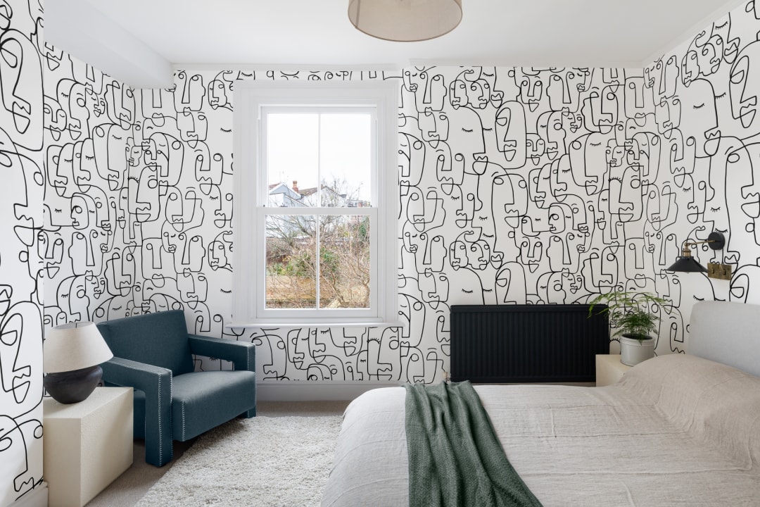 Face Line Drawing Wallpaper Mural