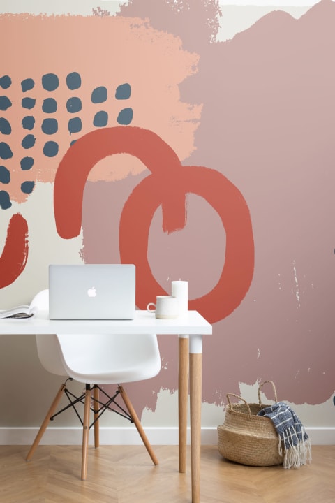 Neutral Abstract Painting Wallpaper Mural