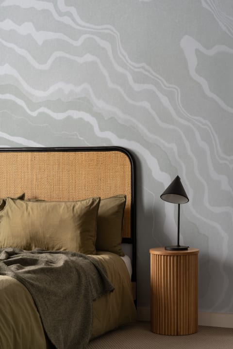 Green Japanese Marbled Art Suminagashi Wallpaper Mural