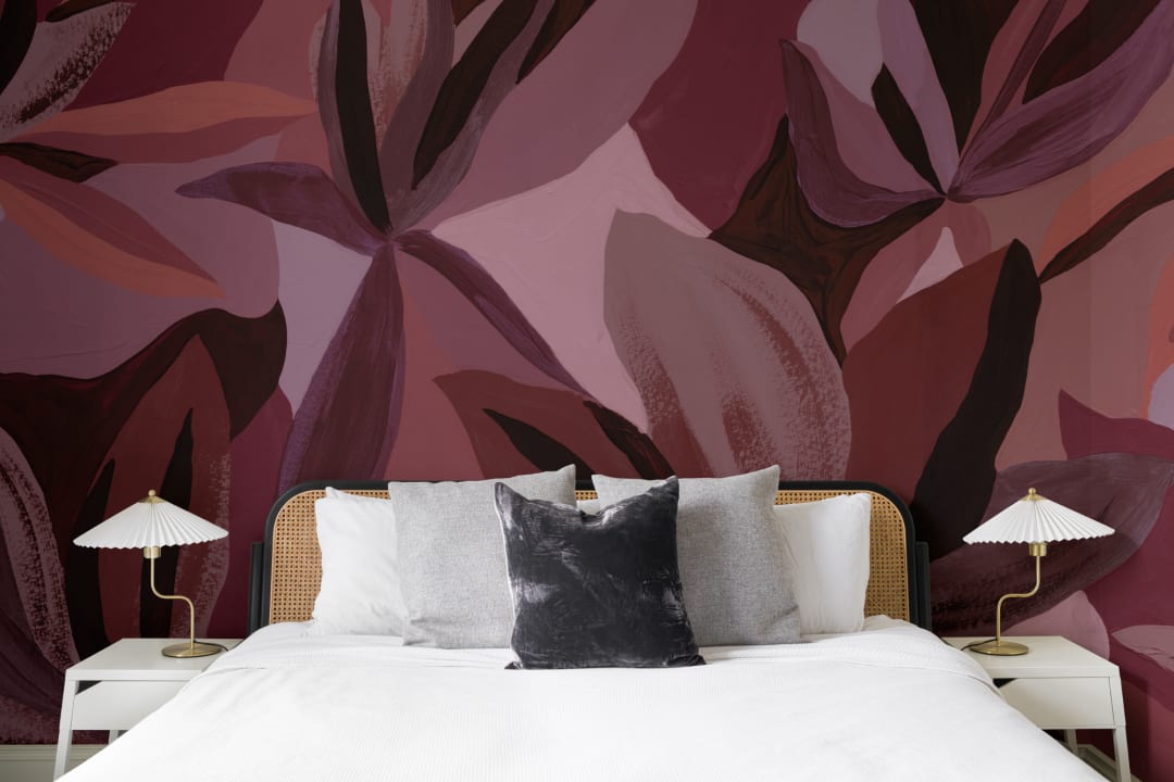 Multicolor Dark Floral Art Deco Mural For Stunning Spaces