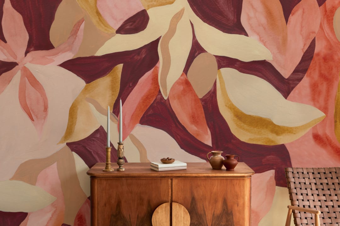 Multicolor Abstract Floral Bold Mural