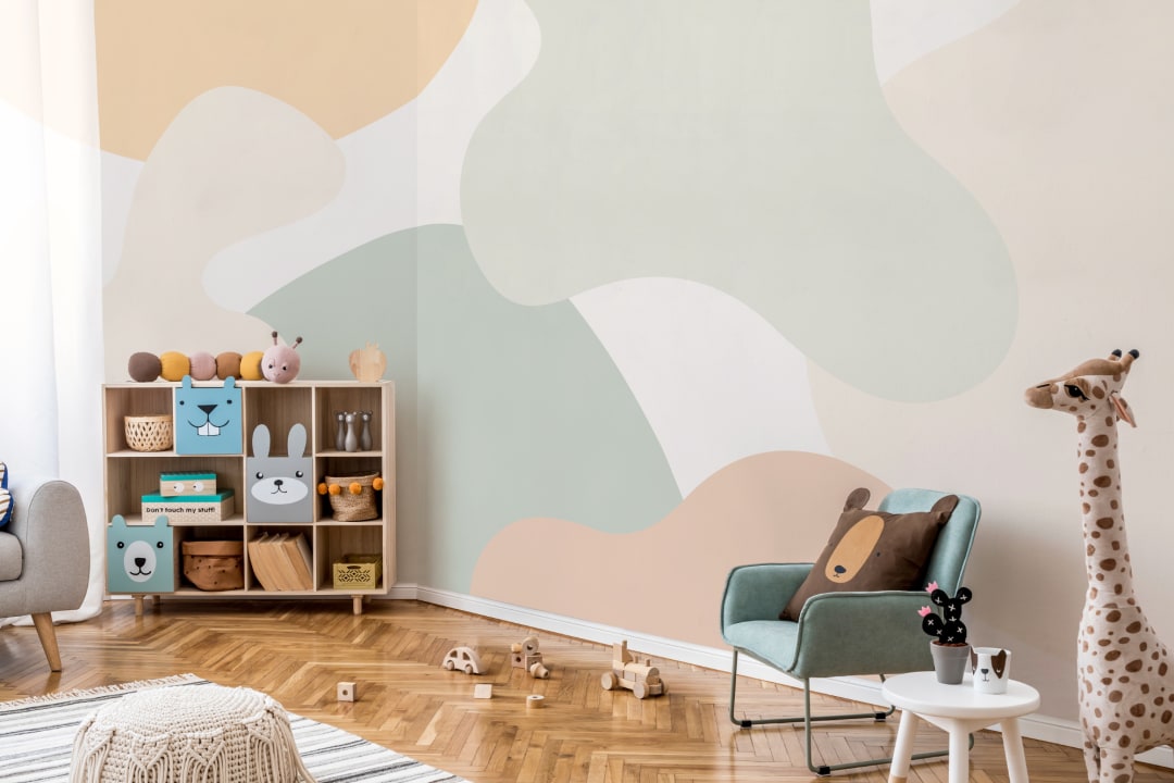 Panoramique abstrait formes XXL en pastel