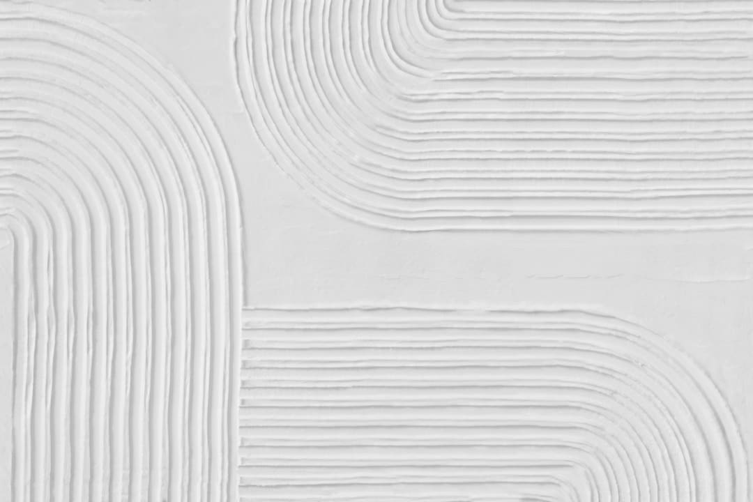 Neutral Sculpted Abstract Curved Lines Mural
