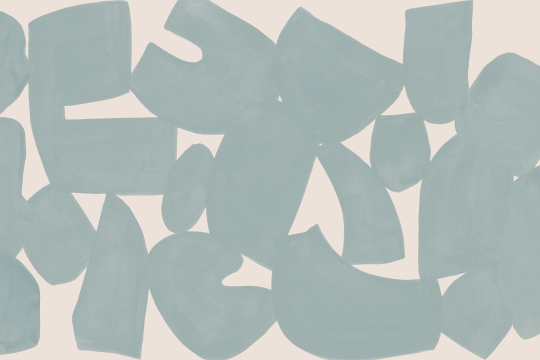 Murales de Papel Pintado de formas azules abstractas pintado a mano