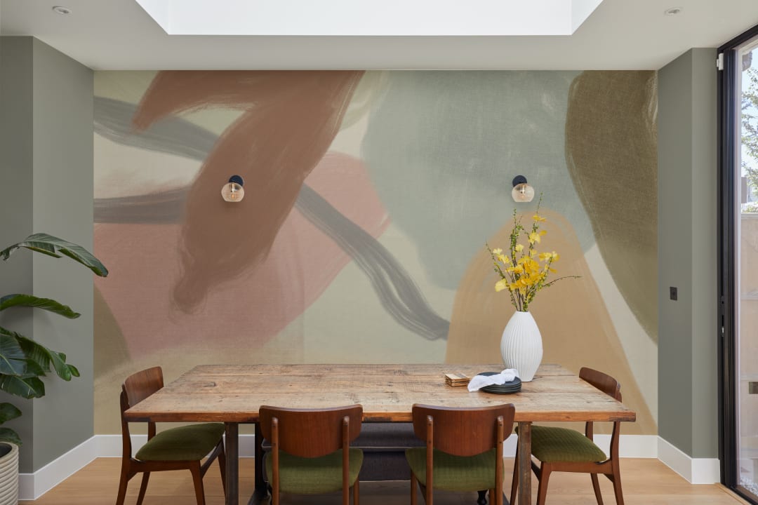 Hand Painted Soft Earthy Abstract Mural