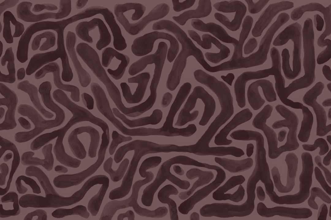 Hand-Painted Organic Flow Pattern Mural in Aubergine