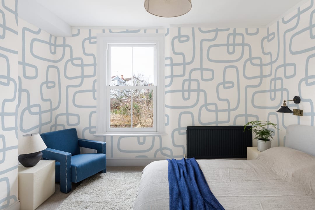 Light Blue Abstract Lines Repeat Pattern Wallpaper