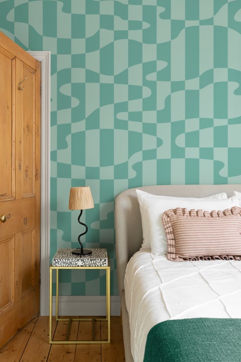 Elizabeth Olwen Stripescape Blue Mural