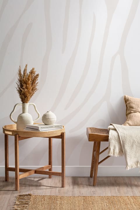 Off White Zebra Print Wallpaper Mural