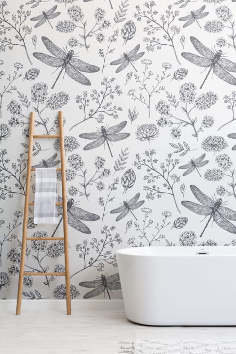 Dragonfly Illustration Wallpaper Mural