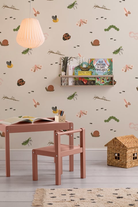 Kids Cute Bugs and Insects Repeat Pattern Wallpaper