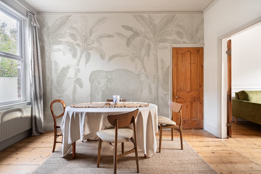 Neutral Vintage Explorer Elephant Wallpaper Mural
