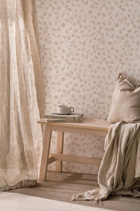 Neutral Modern Cheetah Spots Repeat Pattern Wallpaper