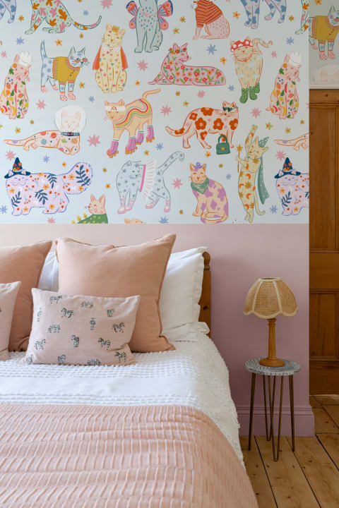 Mural de papel pintado Gatos azules con atuendos
