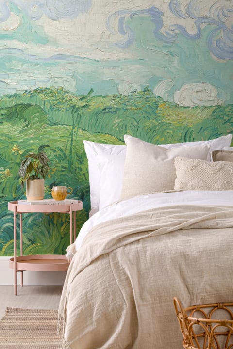 Green Wheat Fields by Vincent van Gogh Wall Mural