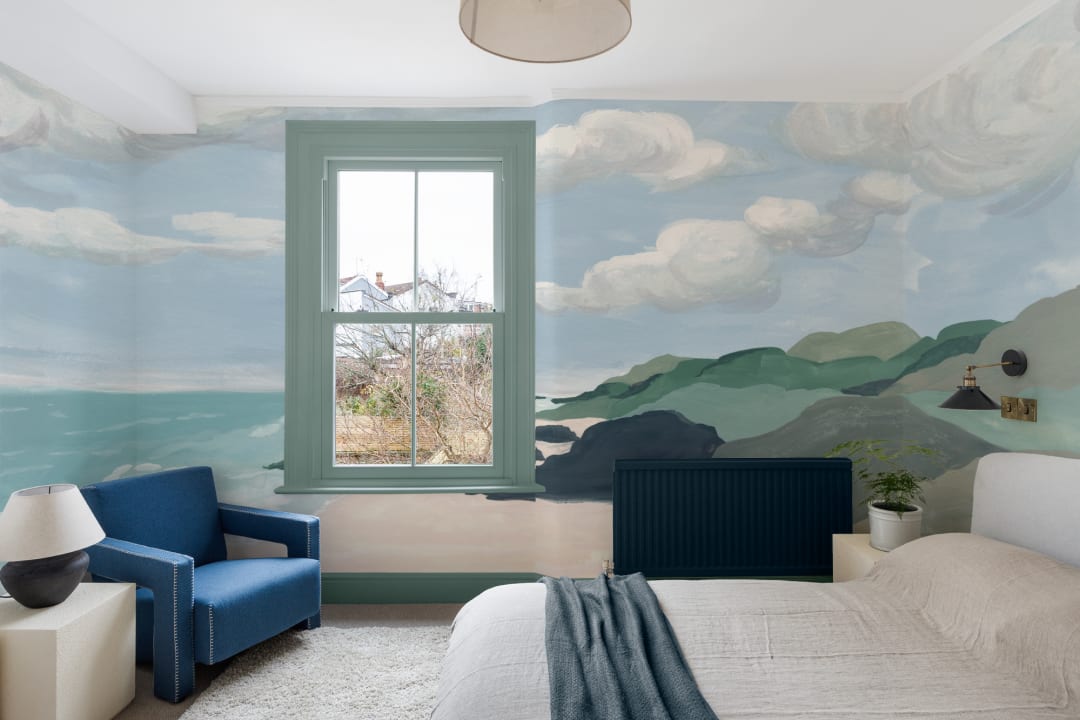 Blue Coastal Tranquility Nature Scene Mural