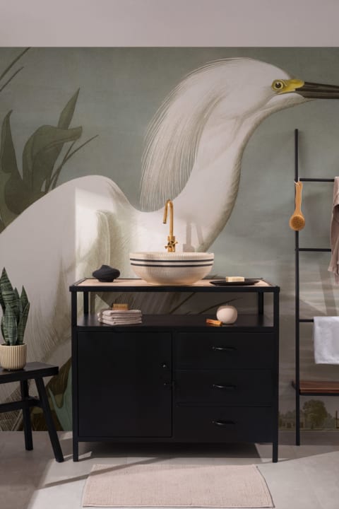 Snowy Heron Wallpaper Mural