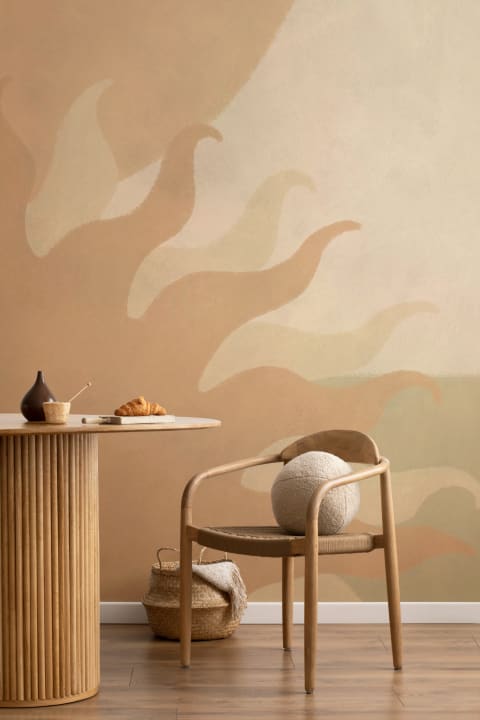 Beige Sun Abstract Flare Art Wall Mural