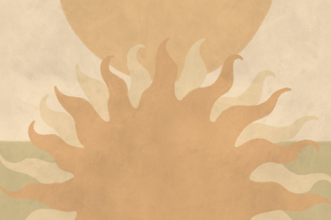Beige Sun Abstract Flare Art Wall Mural