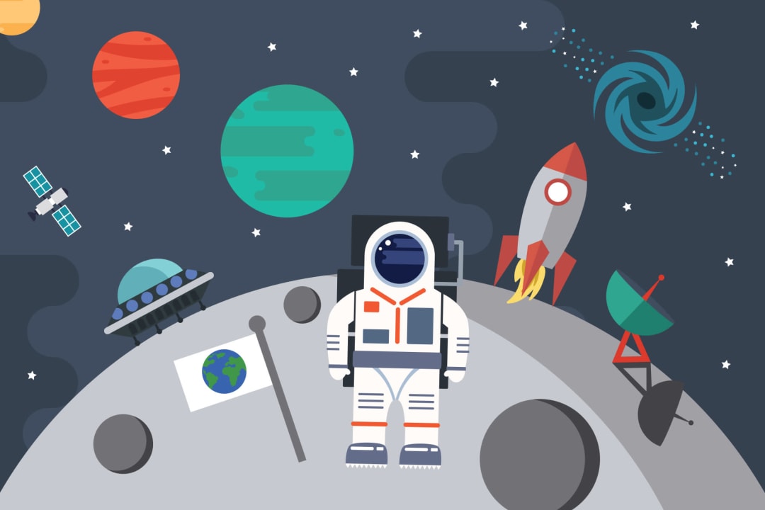 Retro Astronaut Wallpaper Mural