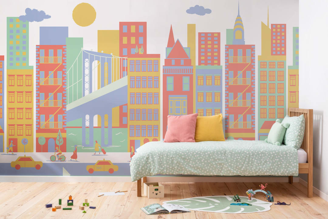Papier Peint Panoramique Ville de New York Multicolore