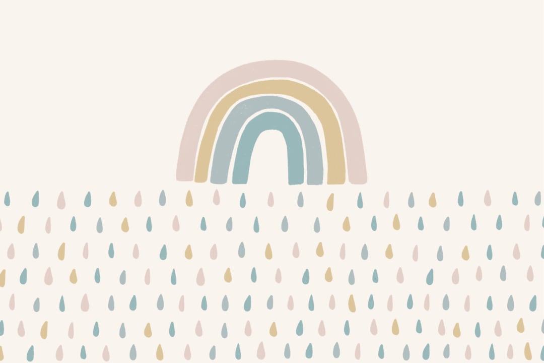 Rainbow Raindrops Mural Wallpaper