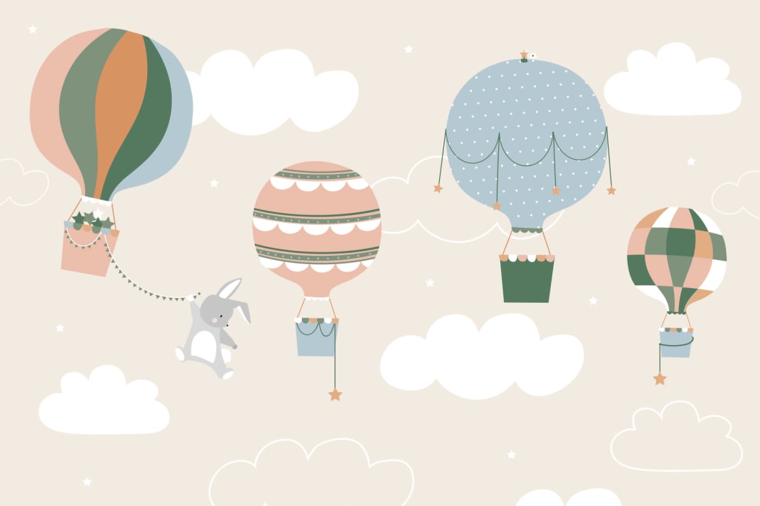 Cute Balloons Nursery Wallpaper Mural