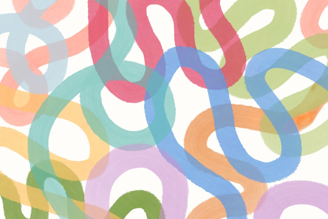 Multicolor Swirling Squiggles Wall Mural