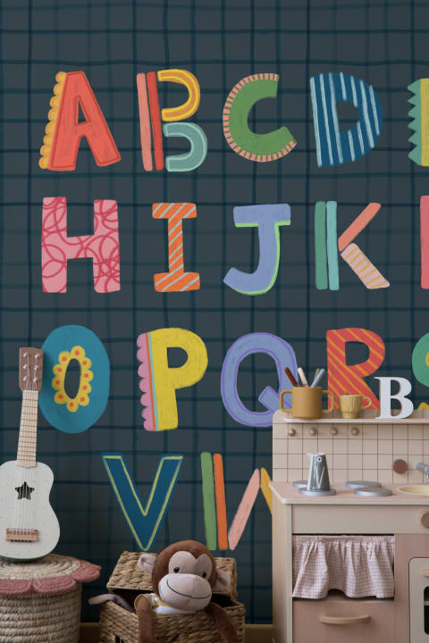 Murale a griglia dell'alfabeto per bambini della Marina