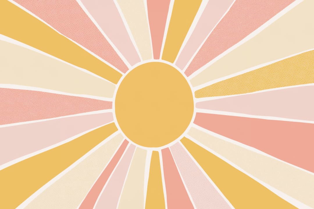 Dziecięca różowa fototapeta Boho Block Sunshine
