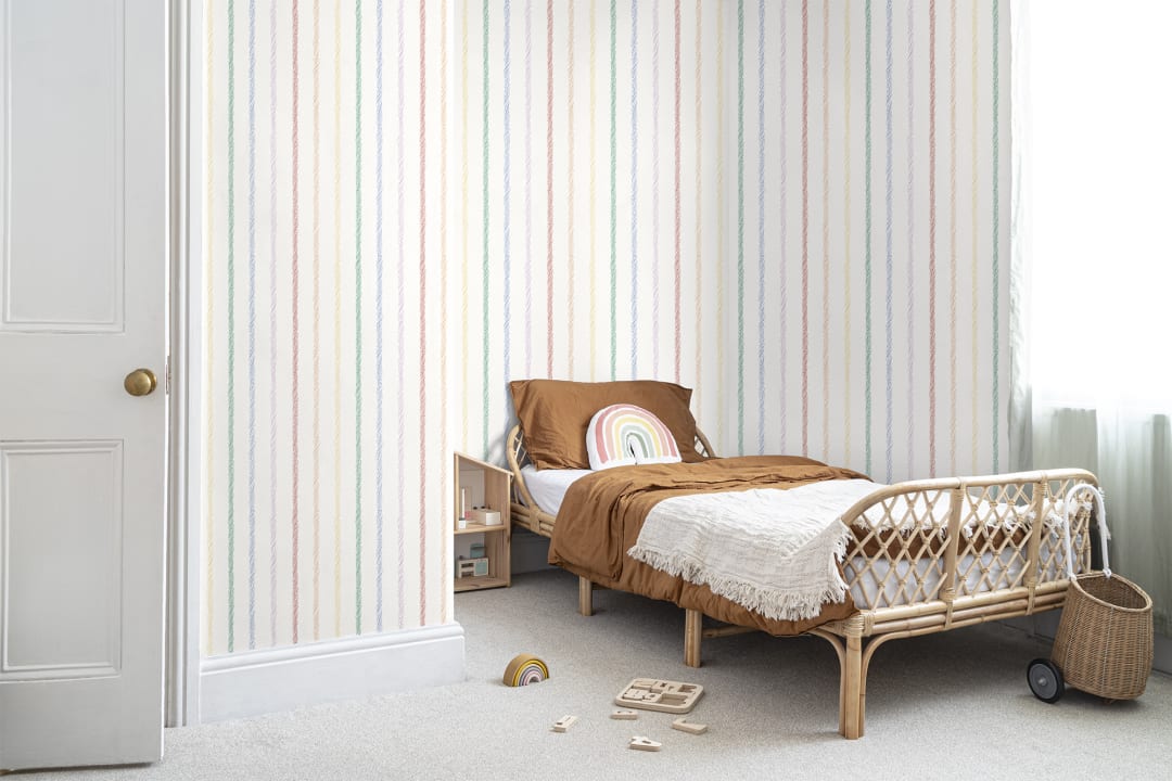 Multicolor Fun Hand Drawn Striped Wallpaper