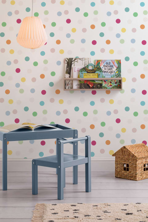 Rainbow Polka Dot Wallpaper