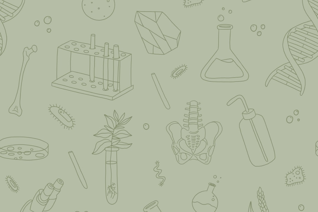 Green Biology & Chemistry STEM Pattern Wallpaper Mural
