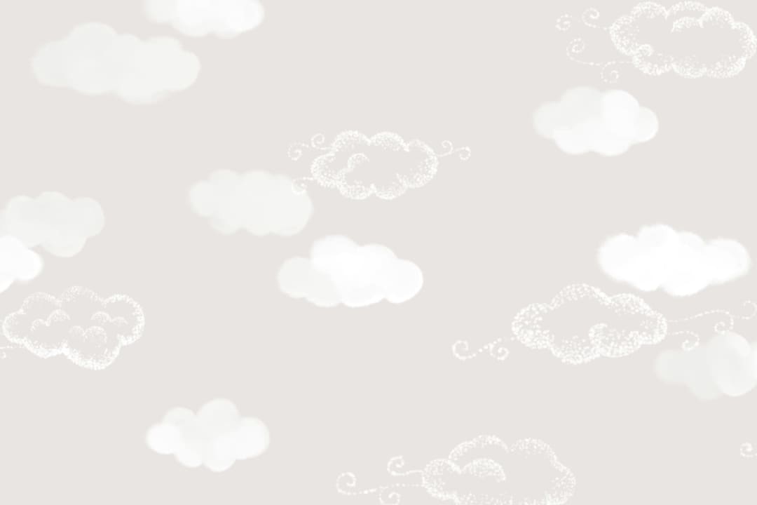 Cute Clouds Grey Repeat Pattern Wallpaper
