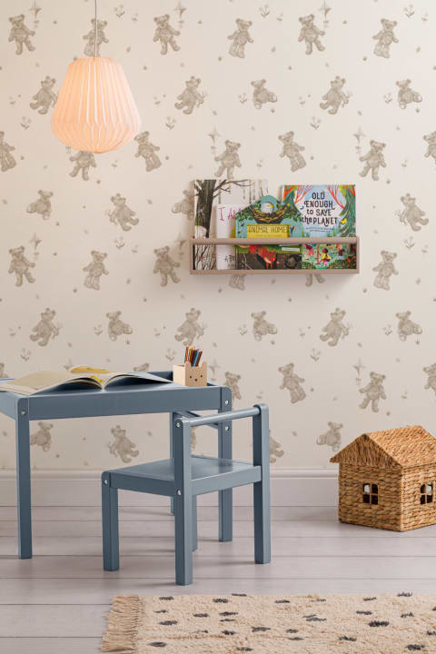 Neutral Kids Cute Teddy Motif Wallpaper