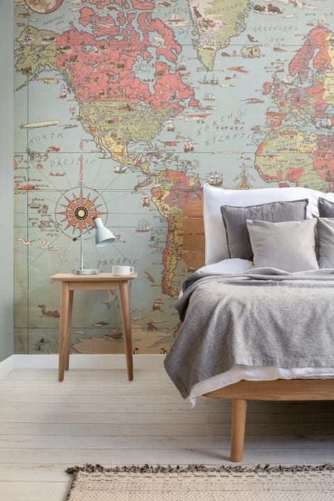 Kids Vintage World Map Wallpaper Mural