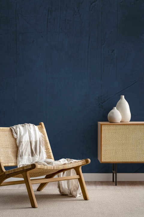 Dark Blue Grunge Cement Wallpaper Mural